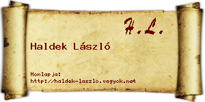 Haldek László névjegykártya