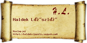 Haldek László névjegykártya